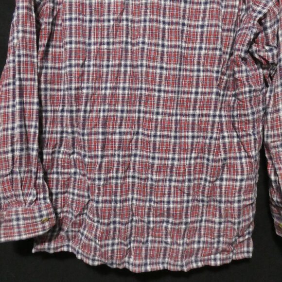 CROCODILE | large | 100% Cotton | Plaid Button-Up Front Casual Shirt | 2 Pockets - Picture 14 of 16